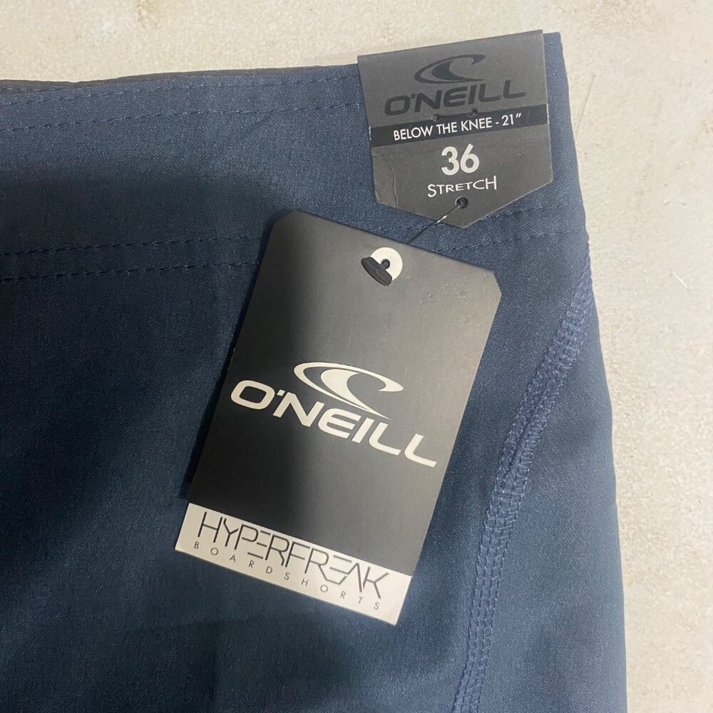 NWT $45 ONeill Hyperfreak 21" Stretch Boardshorts Mens Size 36 Blue Swimwear Sho - Picture 3 of 13